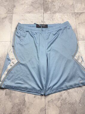 Nike Basketball Shorts Men's XL Light Blue White Colorblock Mesh Vintage Y2K